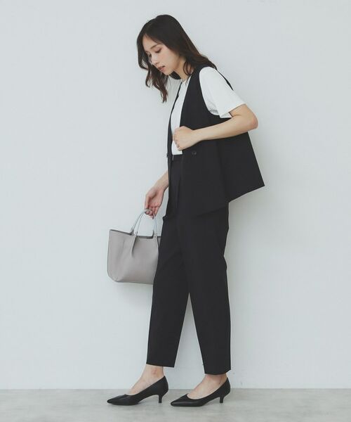 index / インデックス パンツ | ベルト付きストレッチテーパードパンツ/セットアップ可【洗濯機洗い可/吸水速乾/接触冷感】 | 詳細12