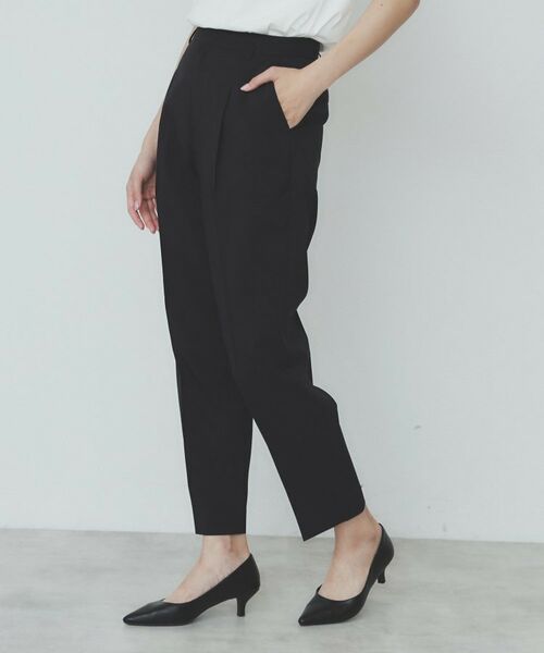 index / インデックス パンツ | ベルト付きストレッチテーパードパンツ/セットアップ可【洗濯機洗い可/吸水速乾/接触冷感】 | 詳細13