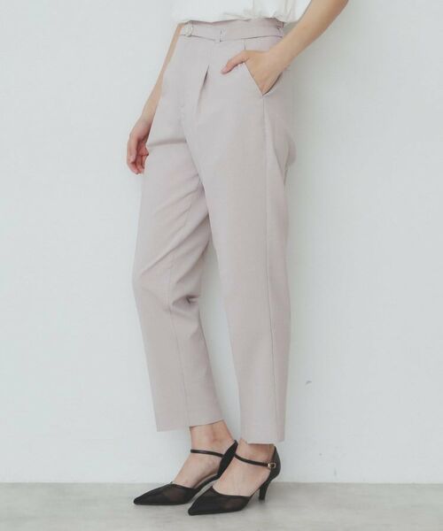 index / インデックス パンツ | ベルト付きストレッチテーパードパンツ/セットアップ可【洗濯機洗い可/吸水速乾/接触冷感】 | 詳細16