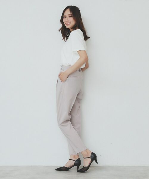 index / インデックス パンツ | ベルト付きストレッチテーパードパンツ/セットアップ可【洗濯機洗い可/吸水速乾/接触冷感】 | 詳細20