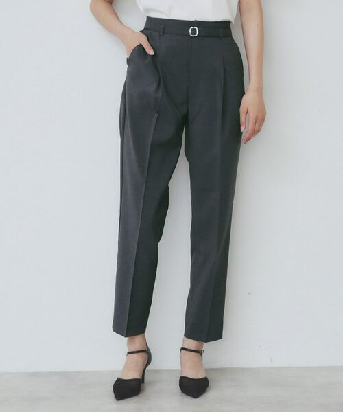 index / インデックス パンツ | ベルト付きストレッチテーパードパンツ/セットアップ可【洗濯機洗い可/吸水速乾/接触冷感】 | 詳細22