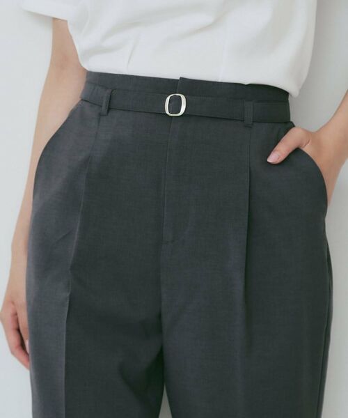 index / インデックス パンツ | ベルト付きストレッチテーパードパンツ/セットアップ可【洗濯機洗い可/吸水速乾/接触冷感】 | 詳細25