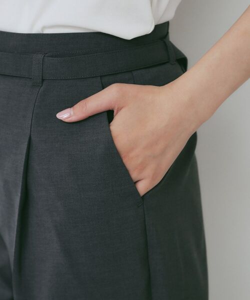 index / インデックス パンツ | ベルト付きストレッチテーパードパンツ/セットアップ可【洗濯機洗い可/吸水速乾/接触冷感】 | 詳細26