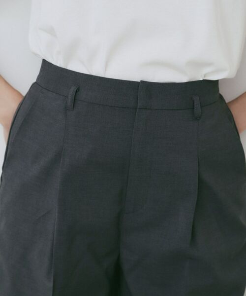 index / インデックス パンツ | ベルト付きストレッチテーパードパンツ/セットアップ可【洗濯機洗い可/吸水速乾/接触冷感】 | 詳細30