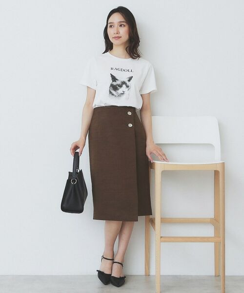 index / インデックス スカート | 《丈が選べる》麻調ラップタイトスカート【洗濯機洗い可/イージーアイロン】 | 詳細11