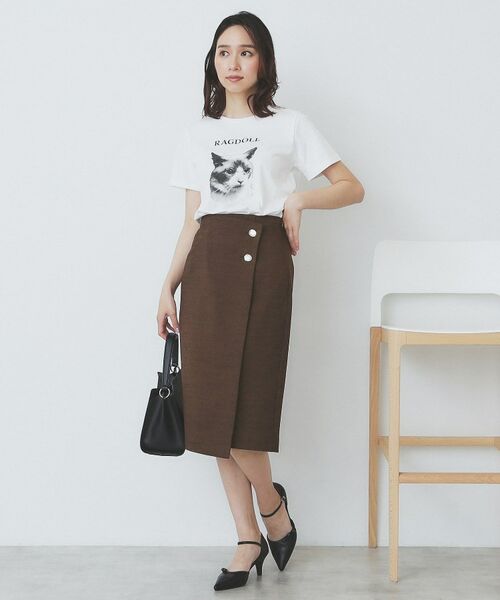 index / インデックス スカート | 《丈が選べる》麻調ラップタイトスカート【洗濯機洗い可/イージーアイロン】 | 詳細12