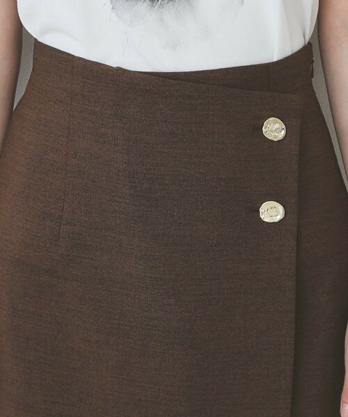 index / インデックス スカート | 《丈が選べる》麻調ラップタイトスカート【洗濯機洗い可/イージーアイロン】 | 詳細17
