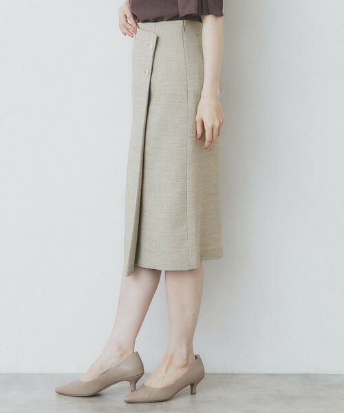 index / インデックス スカート | 《丈が選べる》麻調ラップタイトスカート【洗濯機洗い可/イージーアイロン】 | 詳細2