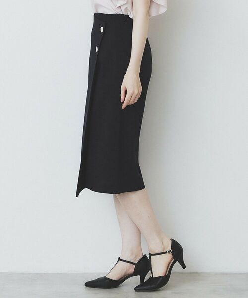 index / インデックス スカート | 《丈が選べる》麻調ラップタイトスカート【洗濯機洗い可/イージーアイロン】 | 詳細6