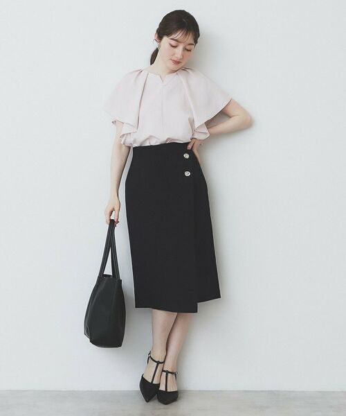 index / インデックス スカート | 《丈が選べる》麻調ラップタイトスカート【洗濯機洗い可/イージーアイロン】 | 詳細7