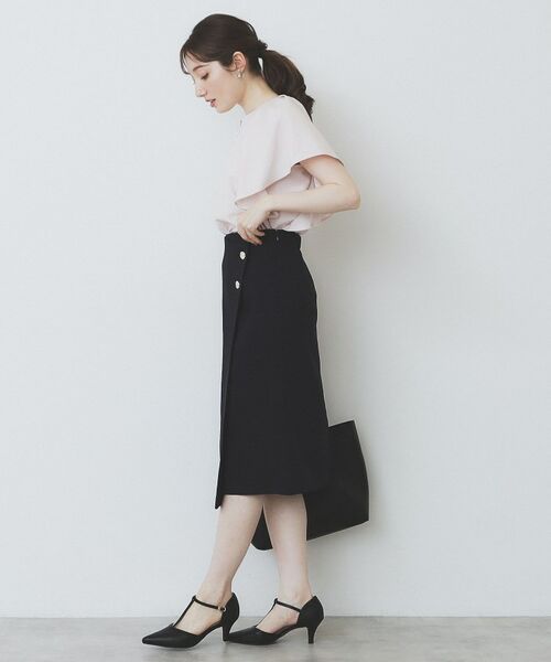 index / インデックス スカート | 《丈が選べる》麻調ラップタイトスカート【洗濯機洗い可/イージーアイロン】 | 詳細8