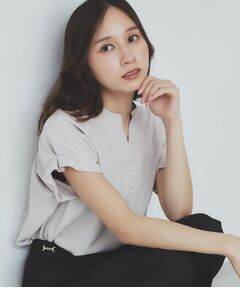 index / インデックス シャツ・ブラウス | 《7色展開/XS-LLサイズ》タックスリーブスキッパーブラウス【洗濯機洗い可/吸水速乾/抗ピル/防シワ/イージーアイロン】