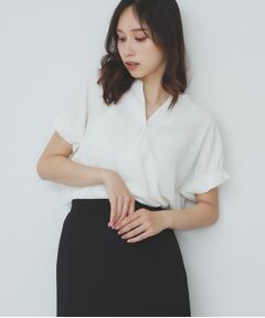 index / インデックス シャツ・ブラウス | 《7色展開/XS-LLサイズ》タックスリーブスキッパーブラウス【洗濯機洗い可/吸水速乾/抗ピル/防シワ/イージーアイロン】