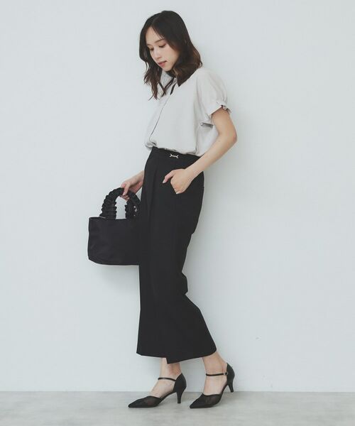 index / インデックス シャツ・ブラウス | 《7色展開/XS-LLサイズ》タックスリーブスキッパーブラウス【洗濯機洗い可/吸水速乾/抗ピル/防シワ/イージーアイロン】 | 詳細10