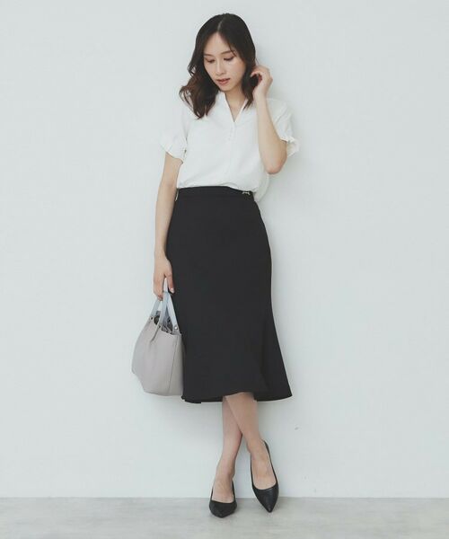 index / インデックス シャツ・ブラウス | 《7色展開/XS-LLサイズ》タックスリーブスキッパーブラウス【洗濯機洗い可/吸水速乾/抗ピル/防シワ/イージーアイロン】 | 詳細17