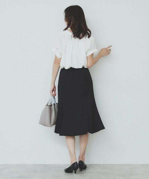 index / インデックス シャツ・ブラウス | 《7色展開/XS-LLサイズ》タックスリーブスキッパーブラウス【洗濯機洗い可/吸水速乾/抗ピル/防シワ/イージーアイロン】 | 詳細18