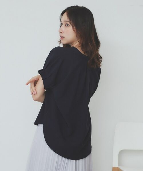index / インデックス シャツ・ブラウス | 《7色展開/XS-LLサイズ》タックスリーブスキッパーブラウス【洗濯機洗い可/吸水速乾/抗ピル/防シワ/イージーアイロン】 | 詳細28