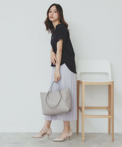 index / インデックス シャツ・ブラウス | 《7色展開/XS-LLサイズ》タックスリーブスキッパーブラウス【洗濯機洗い可/吸水速乾/抗ピル/防シワ/イージーアイロン】 | 詳細30