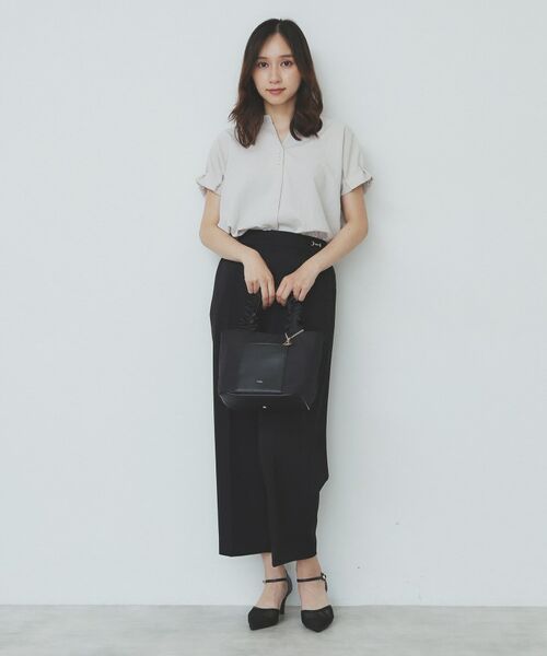 index / インデックス シャツ・ブラウス | 《7色展開/XS-LLサイズ》タックスリーブスキッパーブラウス【洗濯機洗い可/吸水速乾/抗ピル/防シワ/イージーアイロン】 | 詳細9