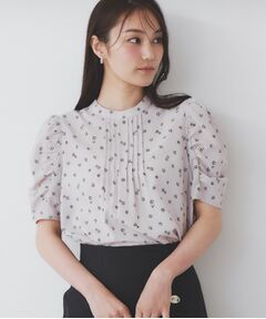 index / インデックス シャツ・ブラウス | 柄プリントピンタックブラウス【洗濯機洗い可/イージーアイロン/防シワ】