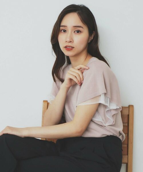 index/インデックス ダブルフレアスリーブニット【洗濯機洗い可/抗ピル/UVケア】 ピンクベージュ(053) 38(M) index/インデックス ダブルフレアスリーブニット【洗濯機洗い可/抗ピル/UVケア】 ピンクベージュ(053) 38(M)