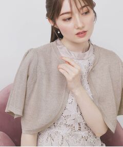 index / インデックス カーディガン・ボレロ | ビジュー釦ラメボレロカーディガン【洗濯機OK/抗ピル】