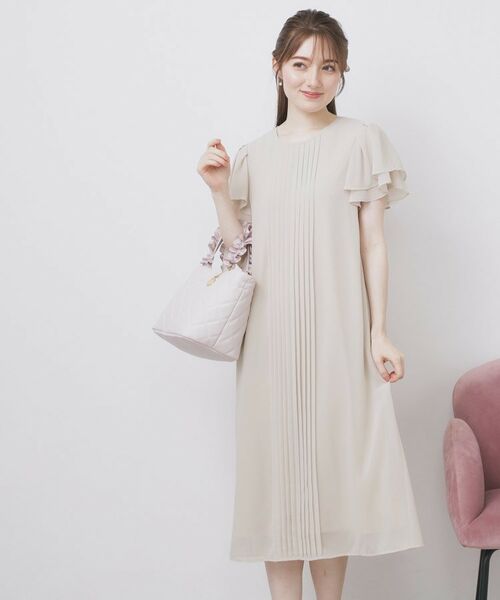 index / インデックス ミニ丈・ひざ丈ワンピース | フロントタックIラインワンピース【洗濯機洗い可/防シワ】 | 詳細10