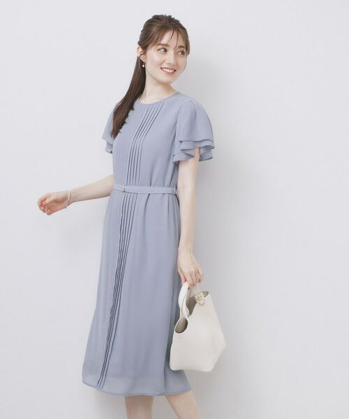 【新品タグ付き】洗える！ワンピース ビスチェライクバイカラーニットワンピース【洗濯機洗い可