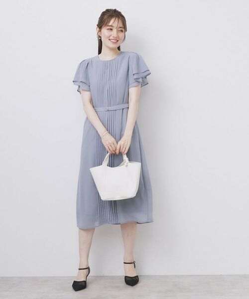 index / インデックス ミニ丈・ひざ丈ワンピース | フロントタックIラインワンピース【洗濯機洗い可/防シワ】 | 詳細14