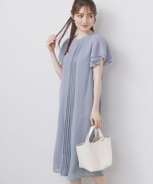 index / インデックス ミニ丈・ひざ丈ワンピース | フロントタックIラインワンピース【洗濯機洗い可/防シワ】 | 詳細16