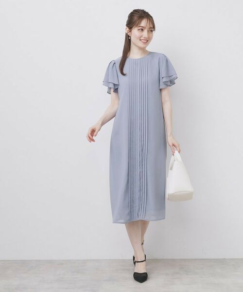 index / インデックス ミニ丈・ひざ丈ワンピース | フロントタックIラインワンピース【洗濯機洗い可/防シワ】 | 詳細17