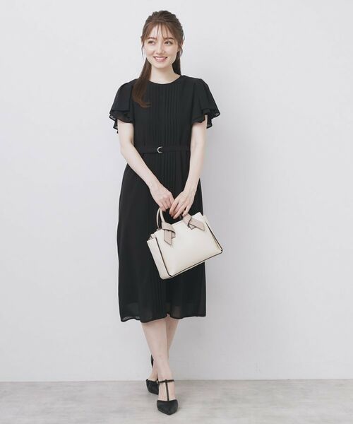 フロントタックIラインワンピース【洗濯機洗い可/防シワ