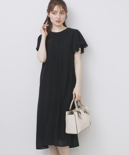 index / インデックス ミニ丈・ひざ丈ワンピース | フロントタックIラインワンピース【洗濯機洗い可/防シワ】 | 詳細4