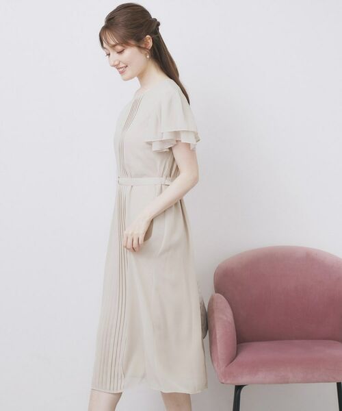 index / インデックス ミニ丈・ひざ丈ワンピース | フロントタックIラインワンピース【洗濯機洗い可/防シワ】 | 詳細7