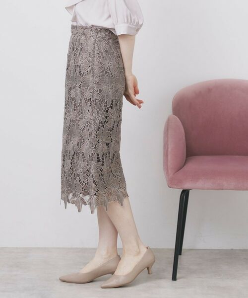 index / インデックス スカート | 《S-3Lサイズ》バイカラーレースタイトスカート【洗濯機洗い可】 | 詳細1