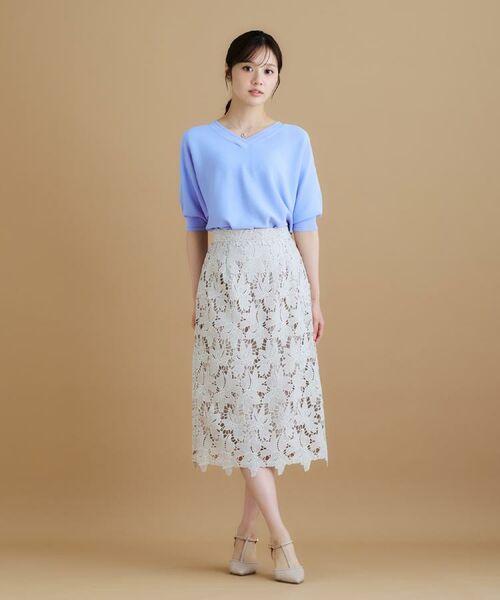 index / インデックス スカート | 《S-3Lサイズ》バイカラーレースタイトスカート【洗濯機洗い可】 | 詳細10