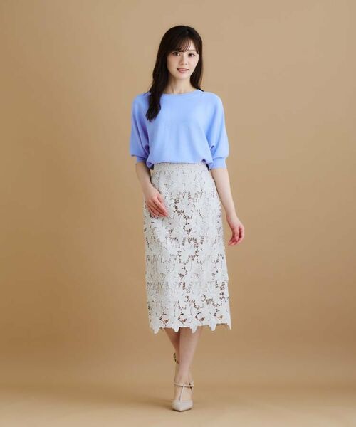 index / インデックス スカート | 《S-3Lサイズ》バイカラーレースタイトスカート【洗濯機洗い可】 | 詳細11