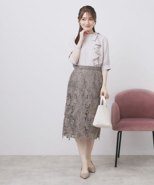 index / インデックス スカート | 《S-3Lサイズ》バイカラーレースタイトスカート【洗濯機洗い可】 | 詳細2