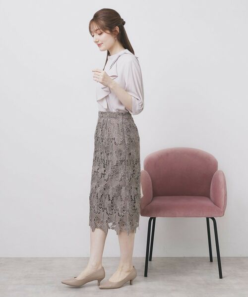 index / インデックス スカート | 《S-3Lサイズ》バイカラーレースタイトスカート【洗濯機洗い可】 | 詳細3