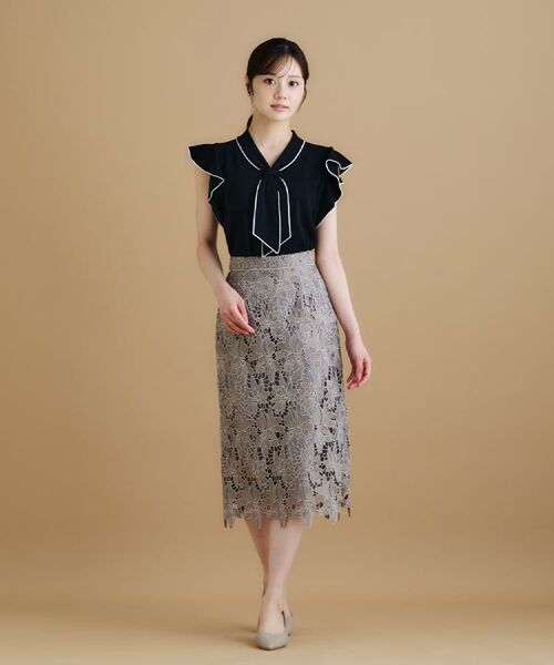 index / インデックス スカート | 《S-3Lサイズ》バイカラーレースタイトスカート【洗濯機洗い可】 | 詳細5