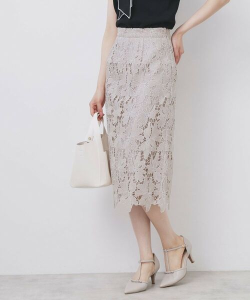 index / インデックス スカート | 《S-3Lサイズ》バイカラーレースタイトスカート【洗濯機洗い可】 | 詳細7