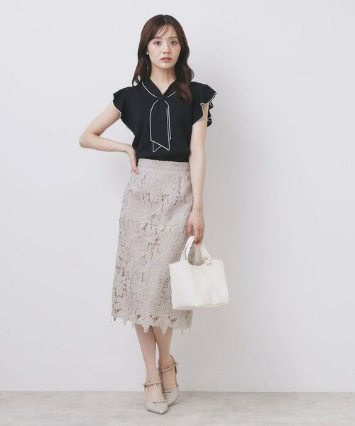 index / インデックス スカート | 《S-3Lサイズ》バイカラーレースタイトスカート【洗濯機洗い可】 | 詳細8