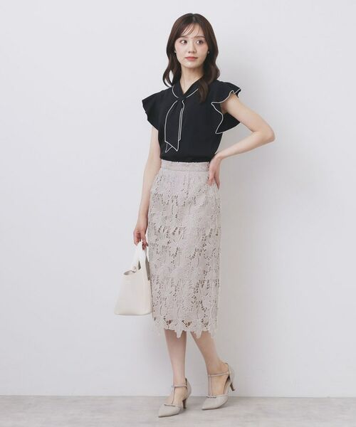 index / インデックス スカート | 《S-3Lサイズ》バイカラーレースタイトスカート【洗濯機洗い可】 | 詳細9
