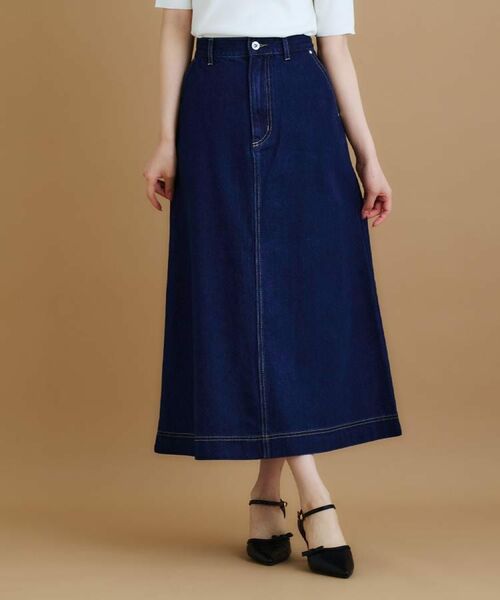 index / インデックス デニムスカート | 《丈が選べる》Aラインデニムロングスカート【洗濯機洗い可】 | 詳細14