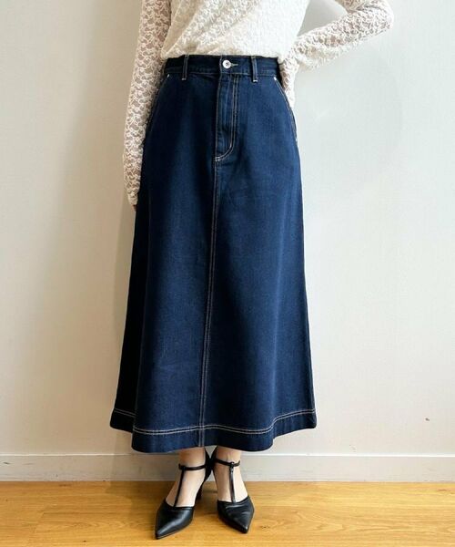 index / インデックス デニムスカート | 《丈が選べる》Aラインデニムロングスカート【洗濯機洗い可】 | 詳細15
