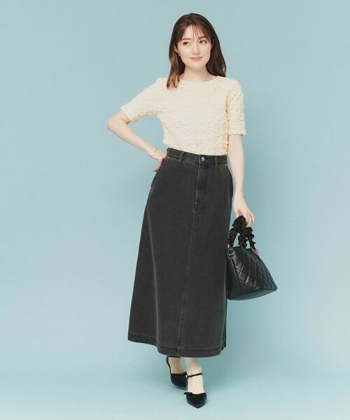 index / インデックス デニムスカート | 《丈が選べる》Aラインデニムロングスカート【洗濯機洗い可】 | 詳細2