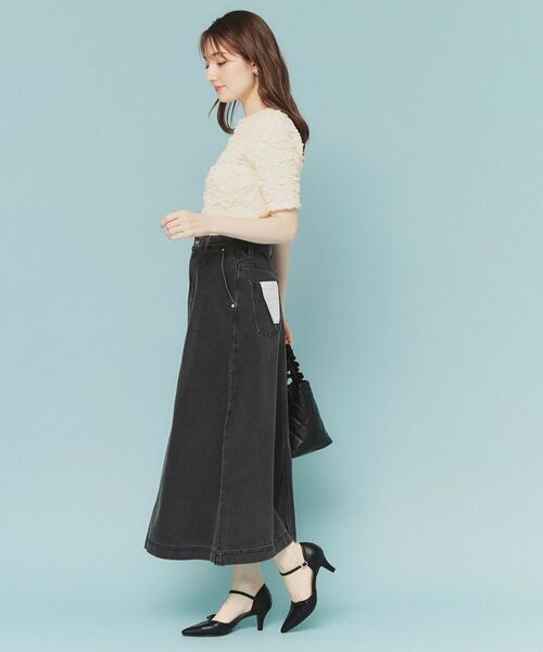 index / インデックス デニムスカート | 《丈が選べる》Aラインデニムロングスカート【洗濯機洗い可】 | 詳細3