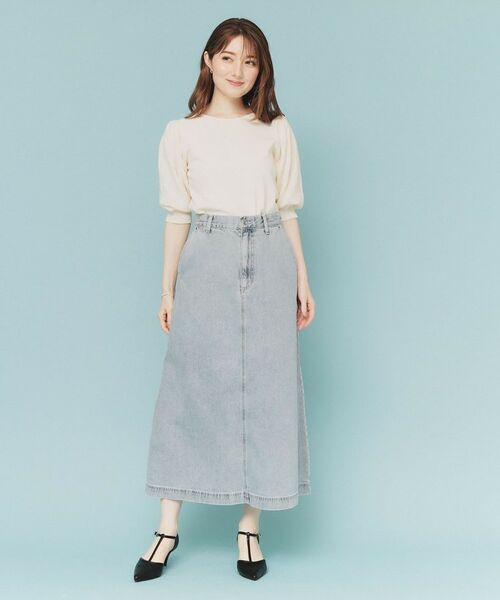 index / インデックス デニムスカート | 《丈が選べる》Aラインデニムロングスカート【洗濯機洗い可】 | 詳細6