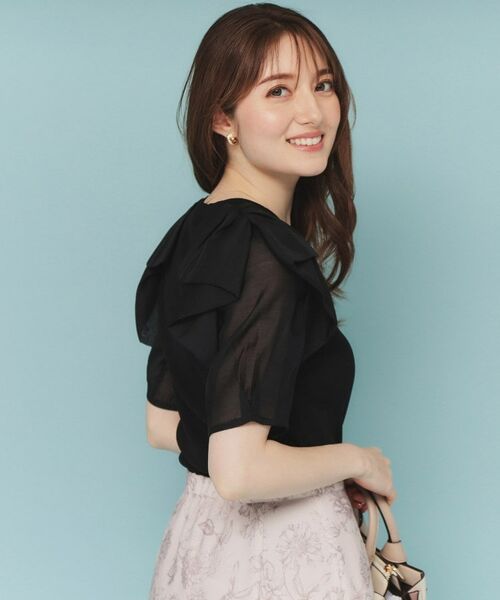 index / インデックス ニット・セーター | リボンスリーブドッキングニット【洗濯機洗い可/抗ピル】 | 詳細1