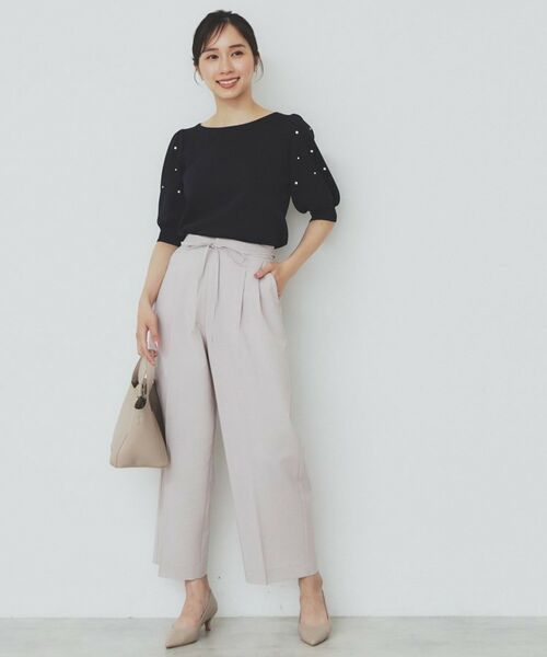 index / インデックス ニット・セーター | ドライタッチ パール調パフスリーブニット【洗濯機洗い可/UVケア/抗ピル/接触冷感】 | 詳細10